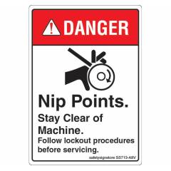 Safety Sign Store Danger: Nip Points Sign Board, SS713-A7AL-01, (Pack of 10)