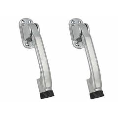 SmartShophar 5 Inch Brass Nickel Silver Meldal Door Stopper, 50901-STPM-NS05-P2 (Pack of 2)