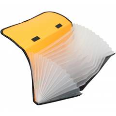 Solo 12 section Double Tone Expanding File (Lock and Handle), EX908, Size: F/C, Colour: Tango Yellow
