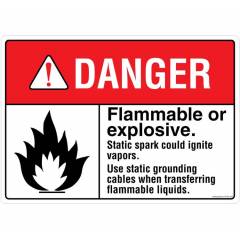 Safety Sign Store Danger: Flammable Or Explosive Sign Board, FE704-A4V-01