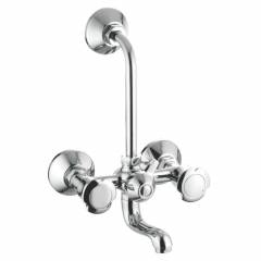 Apree Victor Silver Brass Wall Mixer Telephonic With Crutch