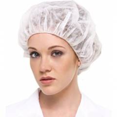 Vivanshi 16 Inch White Disposable Bouffant Caps (Pack of 100)
