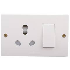 Anchor Penta White Uni Switch Socket Combined Unit box with 2 Fixing Holes