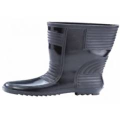 Mangla Tarzan Plain Toe Black Gumboots, Size: 5