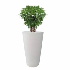 Fox B 18 Inch Round White German Polymer Planter, FOX VNR 1812-W