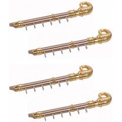 Doyours 4 Pcs Antique Gold Silver Peacock Design Key Hook Set, DY-1022