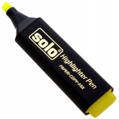 Solo Highlighter, HLF01, Colour: Yellow (Pack of 10)