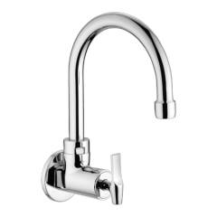 Eauset Elbe Quarter Turn Sink Cock with swinging spout (small) wall mounted with Wall Flange, FEL063