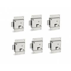 SmartShophar 3 Inch Brass & Steel Vmark Wardrobe Lock, 54512-WDL-03-P6 (Pack of 6)