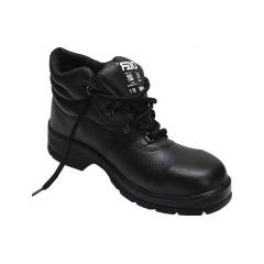 Tiger Leopard S1 BG High Ankle Steel Toe Black Safety Shoes, Size: 5