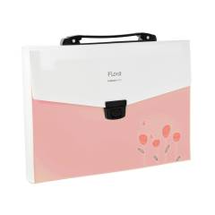 Callas Flora Expanding File with Handle 13 Sections, Pink