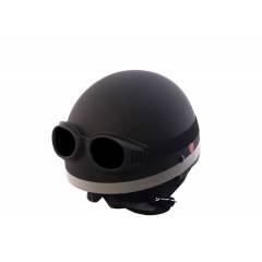 Mototrance EL-1103 Matte Black Elegant Helmet with Goggles