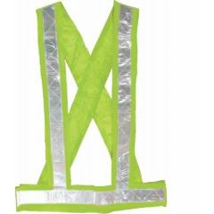 Ufo Green Safety Cross Belt with 2 Inch Reflective Tape, Size: M