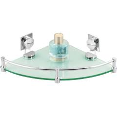 Addmore 10 Inch Platinum Corner Glass Shelf, PL-1011b