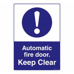 Safety Sign Store Automatic Fire Door, Keep Clear Sign Board, FE515-A3V-01