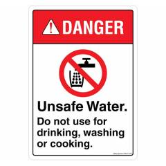 Safety Sign Store Danger: Unsafe Water Sign Board, SS641-A5V-01