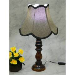Tucasa Wooden Table Lamp with Brown Jute Shade, LG-843