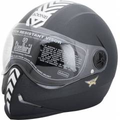 Steelbird Dashing Adonis Full Face Motorbike Helmet Black, Size (Large, 600 mm)