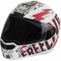 Steelbird SBA-1 Freelive Matt White & Red Helmet, Size (Medium, 580mm)