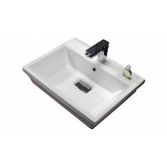 Bravat Wash Basin C22192W-1A Philis Counter-Top Basin With 1 Tap Hole 600x480x130 mm With Pop-up