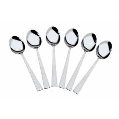 Elegante Vectra Stainless Steel Dessert Spoon, SL-018 (Pack of 6)