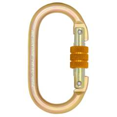 Karam Golden Yellow Galvanized Finish Steel Screw Locking Karabiner, PN 112 (Pack of 5)