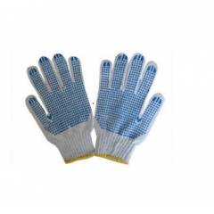 Hansafe Single Side Knitted Cotton Hand Gloves, White (Pack of 12)