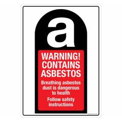 Safety Sign Store Warning: Asbestos Sign Board, CW712-A4AL-01