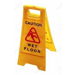 KT Yellow Floor Message Board with Wet Floor Message