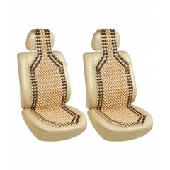 G-King Beige Wooden Bead Car Seat Cover (Pack of 2)