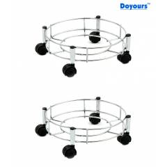 Abyss ABDY-0109 Stainless Steel Gas Cylinder Trolley with Quality Wheels (Pack of 2)