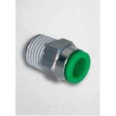 Pneumax Straight Connector with Male Thread PPCG6-02G, Thread Size: 1/4 Inch