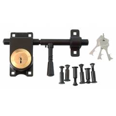 SmartShophar 8 Inch 3 Keys & 6 Bolt Link Rod Lock Brown Aldrop, L08-LRLS-08