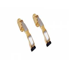 SmartShophar 6 Inch Brass Gold Silver Oregon Door Stopper, 50902-STPO-GS06-P2 (Pack of 2)