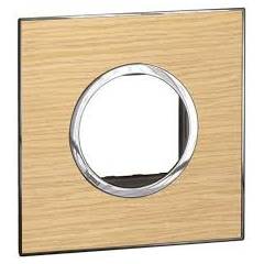 Legrand Arteor 2 Module Wood Light Oak Round Cover Plate With Frame, 5763 09