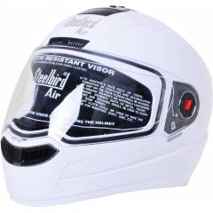 Steelbird Air Dashing Motorbike White Full Face Helmet, Size (Medium, 580 mm)