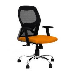 R P Enterprises Apollo Medium Back Orange Office Chair, Dimensions: 45x48x60 cm