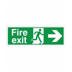 Mediateckboards FERA-050 Fire Exit Right Arrow, Size: 4x12 in