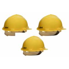 Metro HDPE Nape Type Safety Yellow Helmet (Pack of 3)