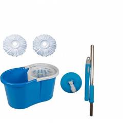 GTC 360 Degree Easy Magic PVC Bucket Mop with 2 Microfiber Heads