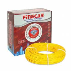Finecab 6.0 Sq mm Yellow PVC Insulated Single Core FR Wire, Length: 90 m