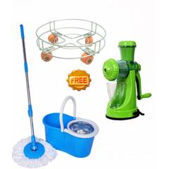 Navisha Assorted Steel Mop with Free Juicer & Gas Trolley, MOP0594