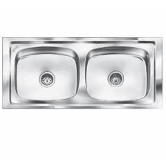 SteelKraft DS-119 Double Bowl Stainless Steel Sink, Size: 16x14 inch
