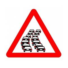 Asian Loto 3 mm Traffic Sign Queues Likely Ahead Reflective Sign Board, ALC-SGN-58-900