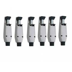 SmartShophar 5 Inch Aluminium Nickel Silver Summary Door Stopper, 50516-STPS-NS05-P6 (Pack of 6)
