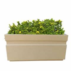 Fox B 11 Inch Rectangular Beige German Polymer Planter, GT 241111-B
