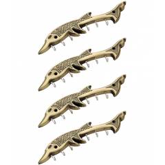 Doyours 4 Pieces Antique Brass Dolphin Design Key Hook Set, DY-0934