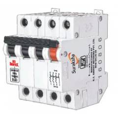 RC Bentex 63A Series C Curve TPN MCB, Capacity: 240/415 V AC