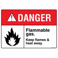 Safety Sign Store Danger: Flammable Gas Sign Board, FE715-A4PC-01