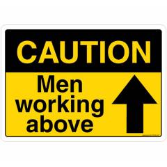 Safety Sign Store Caution: Men Working Above Sign Board, SS246-A3AL-01